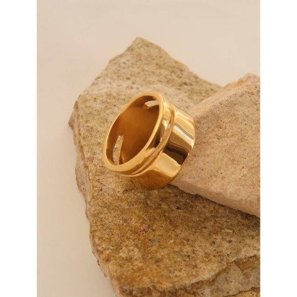 NEW 18K Gold Plated Chunky Layer Ring - Picture 7 of 9